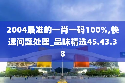 2004最準的一肖一碼100%,快速問題處理_品味精選45.43.38