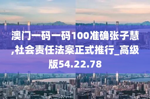 澳門一碼一碼100準確張子慧,社會責(zé)任法案正式推行_高級版54.22.78