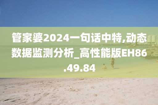 管家婆2024一句話中特,動(dòng)態(tài)數(shù)據(jù)監(jiān)測(cè)分析_高性能版EH86.49.84