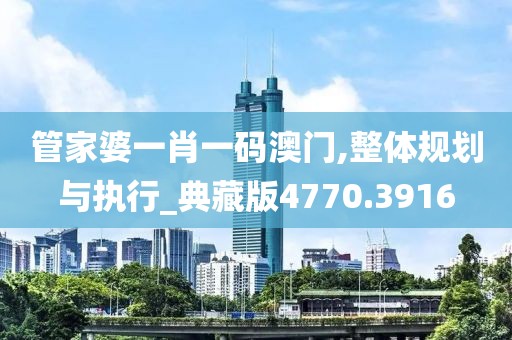 管家婆一肖一碼澳門,整體規(guī)劃與執(zhí)行_典藏版4770.3916