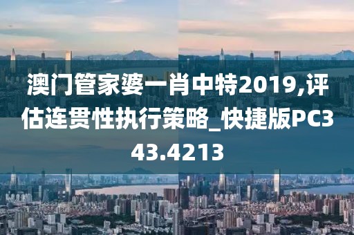 澳門管家婆一肖中特2019,評估連貫性執(zhí)行策略_快捷版PC343.4213