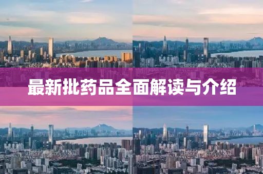 最新批藥品全面解讀與介紹
