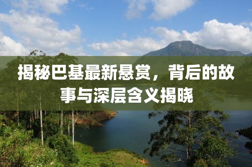 揭秘巴基最新懸賞，背后的故事與深層含義揭曉