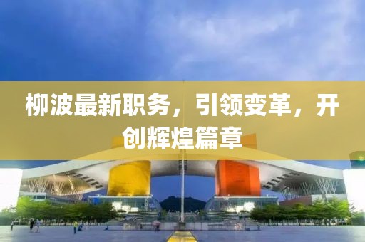 柳波最新職務(wù)，引領(lǐng)變革，開創(chuàng)輝煌篇章