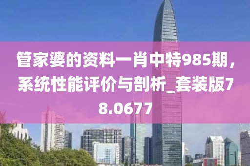 管家婆的資料一肖中特985期，系統(tǒng)性能評(píng)價(jià)與剖析_套裝版78.0677