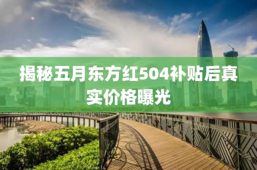揭秘五月東方紅504補(bǔ)貼后真實(shí)價(jià)格曝光