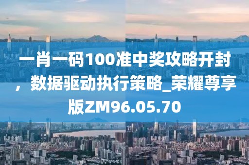 一肖一碼100準(zhǔn)中獎(jiǎng)攻略開封，數(shù)據(jù)驅(qū)動(dòng)執(zhí)行策略_榮耀尊享版ZM96.05.70