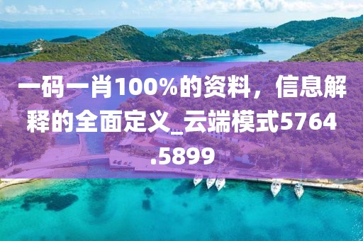 一碼一肖100%的資料，信息解釋的全面定義_云端模式5764.5899